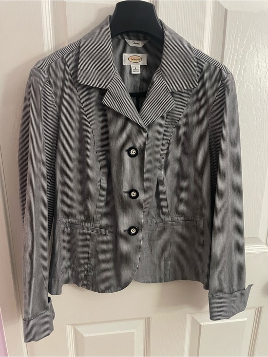 Talbots Jackets & Blazers - Talbots Black and White Pinstripe Blazer